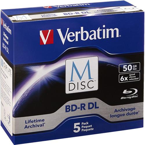 Verbatim M-Disc BD-R DL 50GB 6x Blu-ray Discs 98923, Verbatim, M-Disc, BD-R, DL, 50GB, 6x, Blu-ray, Discs, 98923,
