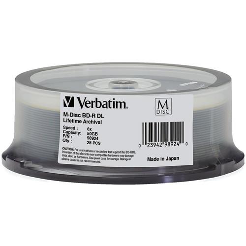 Verbatim M-Disc BD-R DL 50GB 6x Blu-ray Discs 98924, Verbatim, M-Disc, BD-R, DL, 50GB, 6x, Blu-ray, Discs, 98924,