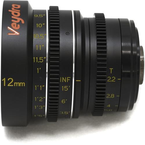 Veydra 12mm T2.2 Mini Prime Lens (C-Mount, Feet) V1-12T22CMOUNTI