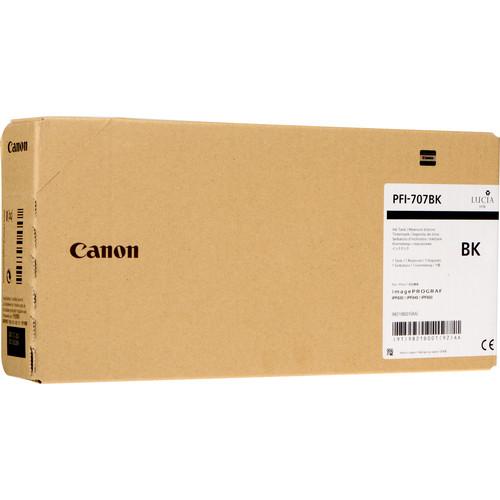 Canon PFI-707BK Black Ink Cartridge (700 ml, 3-Pack) 9821B003AA, Canon, PFI-707BK, Black, Ink, Cartridge, 700, ml, 3-Pack, 9821B003AA