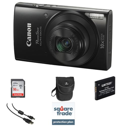 Canon PowerShot ELPH 190 IS Digital Camera (Black) 1084C001