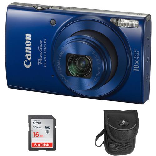 Canon PowerShot ELPH 190 IS Digital Camera (Blue) 1090C001, Canon, PowerShot, ELPH, 190, IS, Digital, Camera, Blue, 1090C001,