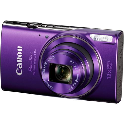 Canon PowerShot ELPH 360 HS Digital Camera (Purple) 1081C001