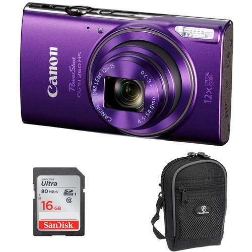 Canon PowerShot ELPH 360 HS Digital Camera (Purple) 1081C001