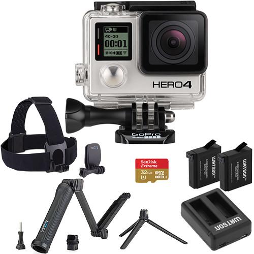 GoPro GoPro HERO4 Silver Dual Battery, Charger, and Mount Kit, GoPro, GoPro, HERO4, Silver, Dual, Battery, Charger, Mount, Kit