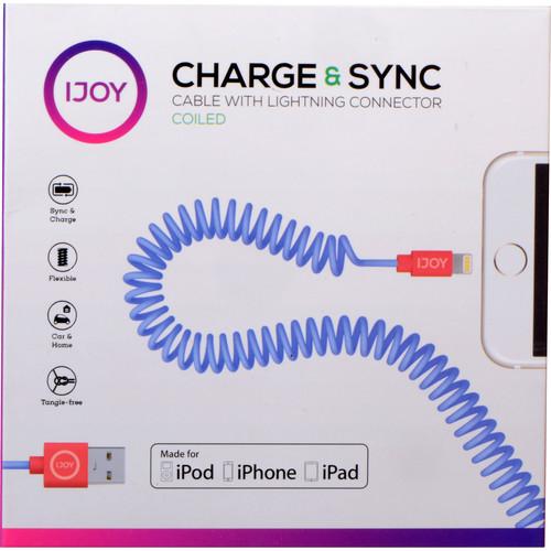iJOY Coiled Lightning to USB 2.0 Cable (3', Pink) IP-COILM-PNK, iJOY, Coiled, Lightning, to, USB, 2.0, Cable, 3', Pink, IP-COILM-PNK