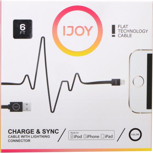 iJOY Lightning to USB Flat Line Cable (6', White) IP-6FTM-WHT, iJOY, Lightning, to, USB, Flat, Line, Cable, 6', White, IP-6FTM-WHT