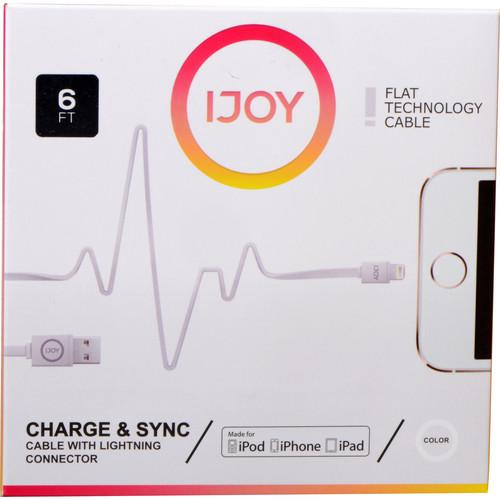 iJOY Lightning to USB Flat Line Cable (6', White) IP-6FTM-WHT