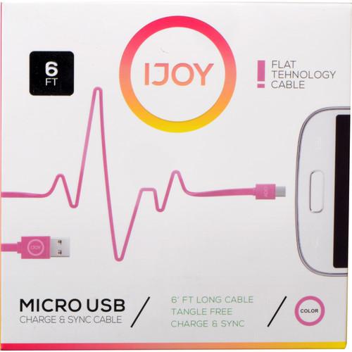 iJOY USB Type-A to Micro-USB Flat Charge & Sync MICFT6-BLK