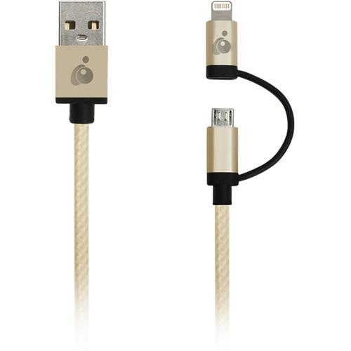IOGEAR DuoLinq 2-in-1 Charge & Sync Cable (Gold) GUML01-GLD
