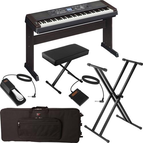 Yamaha DGX-650 Portable Grand Digital Piano Stage Bundle (White)