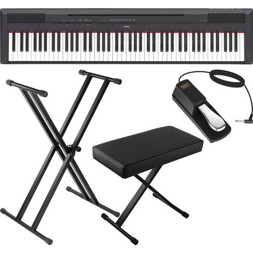 Yamaha P-115 Digital Piano Essentials Bundle (Black)
