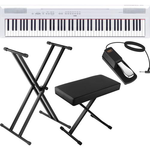 Yamaha P-115 Digital Piano Essentials Bundle (White)