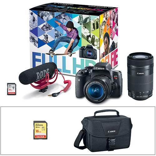 Canon EOS Rebel T6i DSLR Camera with 18-135mm and 55-250mm