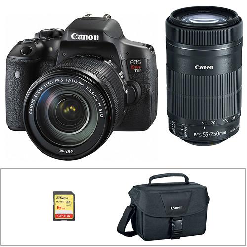 Canon EOS Rebel T6i DSLR Camera with 18-55mm and 55-250mm, Canon, EOS, Rebel, T6i, DSLR, Camera, with, 18-55mm, 55-250mm,