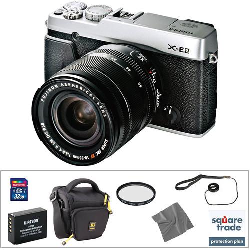 Fujifilm X-E2 Mirrorless Digital Camera Body Deluxe Kit (Silver)