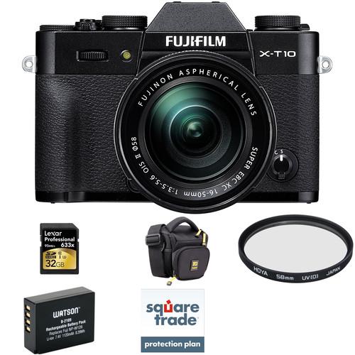 Fujifilm X-T10 Mirrorless Digital Camera Body Deluxe Kit (Black), Fujifilm, X-T10, Mirrorless, Digital, Camera, Body, Deluxe, Kit, Black,