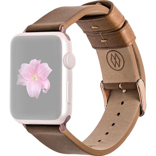 MONOWEAR Brown Leather Band for 38mm Apple Watch MWLTBR20MTRG