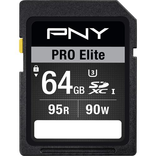 PNY Technologies 64GB Pro Elite SDXC Memory P-SDX64U395PRO-GE, PNY, Technologies, 64GB, Pro, Elite, SDXC, Memory, P-SDX64U395PRO-GE