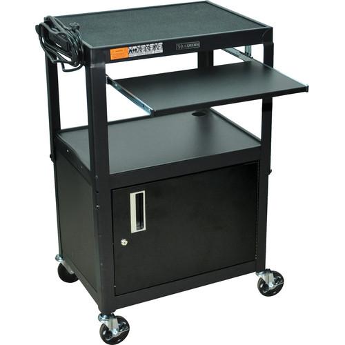 Luxor Adjustable Height Steel A/V Cart with Keyboard AVJ42KBDL, Luxor, Adjustable, Height, Steel, A/V, Cart, with, Keyboard, AVJ42KBDL
