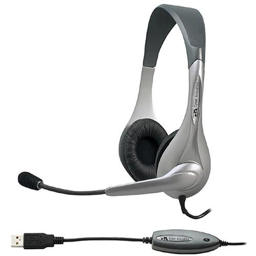 Cyber Acoustics AC-850 USB Stereo Headset and Boom Mic AC-850, Cyber, Acoustics, AC-850, USB, Stereo, Headset, Boom, Mic, AC-850