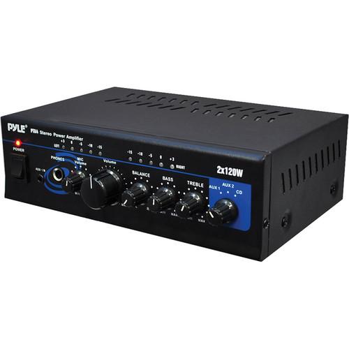 Pyle Pro PTA4 Mini 2 x 120 Watt Stereo Power Amplifier w/ PTA4, Pyle, Pro, PTA4, Mini, 2, x, 120, Watt, Stereo, Power, Amplifier, w/, PTA4