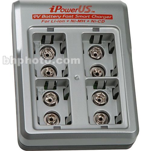 iPower FC-9VX44 Fast Smart 9V 4-Bay Charger with Four FC9VX44K