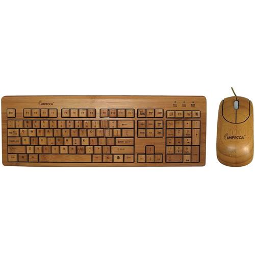 Impecca Bamboo Custom Carved Designer Keyboard and Mouse KBB500C