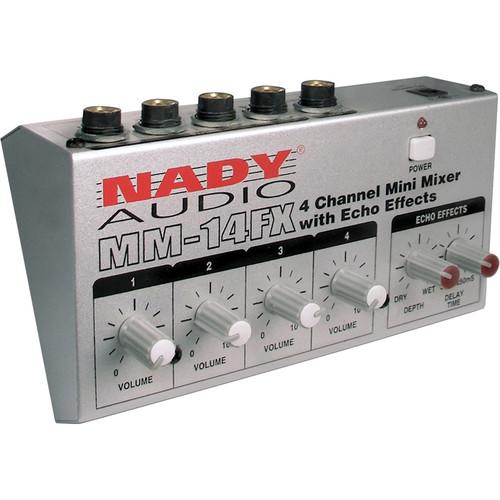 Nady MM-14FX 4-Channel Mini Mixer with Echo Effects MM-14FX, Nady, MM-14FX, 4-Channel, Mini, Mixer, with, Echo, Effects, MM-14FX,