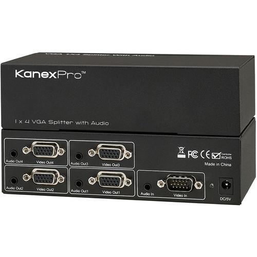 KanexPro  VGA 1 x 4 Splitter with Audio VGA1X4SP, KanexPro, VGA, 1, x, 4, Splitter, with, Audio, VGA1X4SP, Video