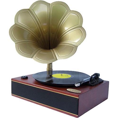 Pyle Pro Classic Horn Phonograph/Turntable with USB PNGTT1R