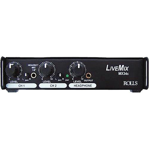 Rolls MX34c LiveMix 2 Channel Microphone Mixer MX34C