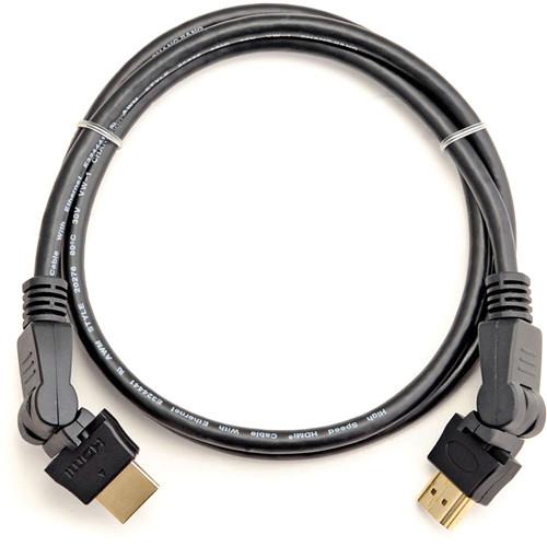 Zacuto Standard HDMI Cable with Swiveling Connectors (3'), Zacuto, Standard, HDMI, Cable, with, Swiveling, Connectors, 3',