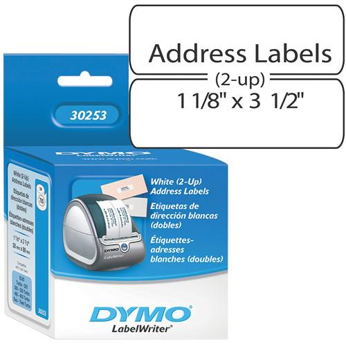 Dymo LabelWriter Address Labels White (2-up) 1 1/8 x 3 30253, Dymo, LabelWriter, Address, Labels, White, 2-up, 1, 1/8, x, 3, 30253,
