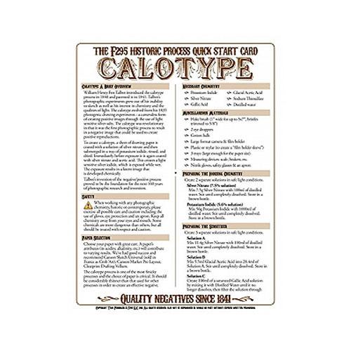 F295 Historic Process Laminated Reference Card for Calotype