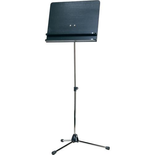 K&M Orchestra Nickel Music Stand with Black Wooden 11832-000-01