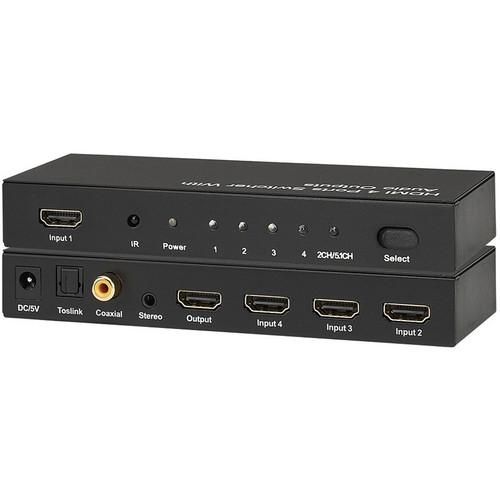 KanexPro  HDMI Switcher (4 x 1) HDSW4HF, KanexPro, HDMI, Switcher, 4, x, 1, HDSW4HF, Video
