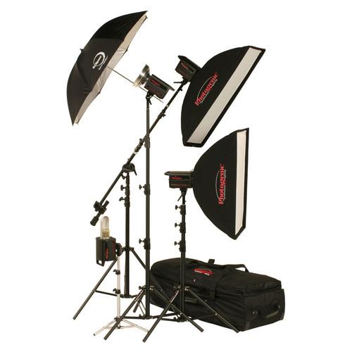 Photogenic 1,500W/s PowerLight 4 Light Studio Kit (120V) 900060, Photogenic, 1,500W/s, PowerLight, 4, Light, Studio, Kit, 120V, 900060