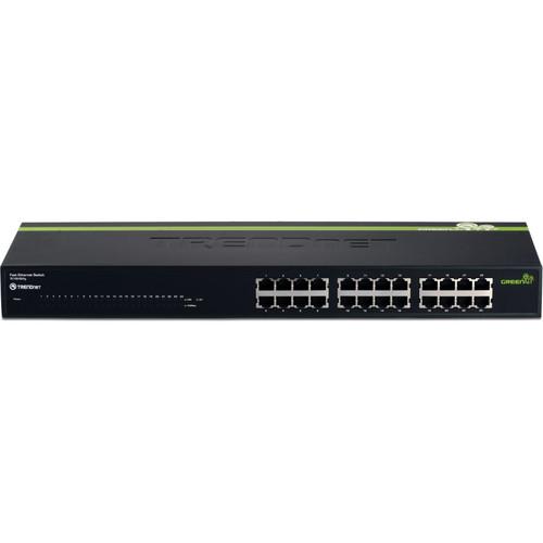 TRENDnet 24-Port 10/100Mbps GREENnet Ethernet Switch TE100-S24G, TRENDnet, 24-Port, 10/100Mbps, GREENnet, Ethernet, Switch, TE100-S24G