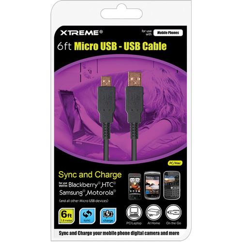 Xtreme Cables USB (A) to USB Micro (B) Cable - 6' 92306, Xtreme, Cables, USB, A, to, USB, Micro, B, Cable, 6', 92306,