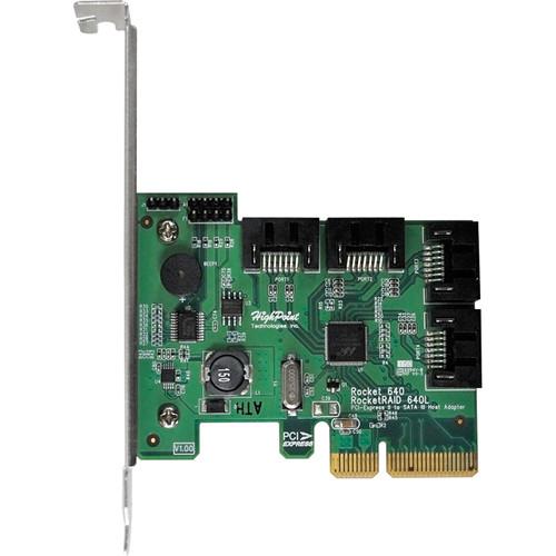 HighPoint Rocket 640L 4-Port SATA 6 Gbps PCIe 2.0 x4 Host R640L, HighPoint, Rocket, 640L, 4-Port, SATA, 6, Gbps, PCIe, 2.0, x4, Host, R640L