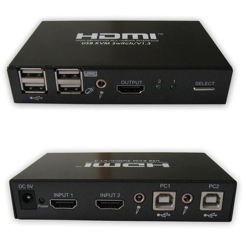 RF-Link 2 Port HDMI USB KVM Switch with Cables HUK-1020, RF-Link, 2, Port, HDMI, USB, KVM, Switch, with, Cables, HUK-1020,