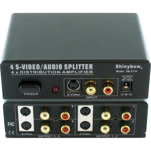 Shinybow SB-3716 1 x 4 S-Video Audio Distribution SB-3716