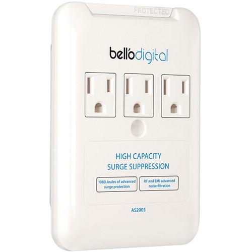 Bell'O 3 Outlet Appliance Surge Protector (White) AS2003, Bell'O, 3, Outlet, Appliance, Surge, Protector, White, AS2003,