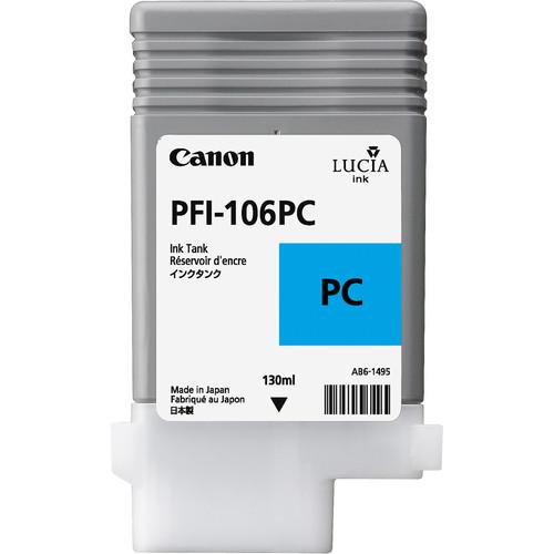 Canon PFI-106 Photo Cyan Ink Cartridge (130 ml) 6625B001AA, Canon, PFI-106, Cyan, Ink, Cartridge, 130, ml, 6625B001AA,