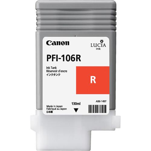 Canon PFI-106 Red Ink Cartridge (130 ml) 6627B001AA, Canon, PFI-106, Red, Ink, Cartridge, 130, ml, 6627B001AA,