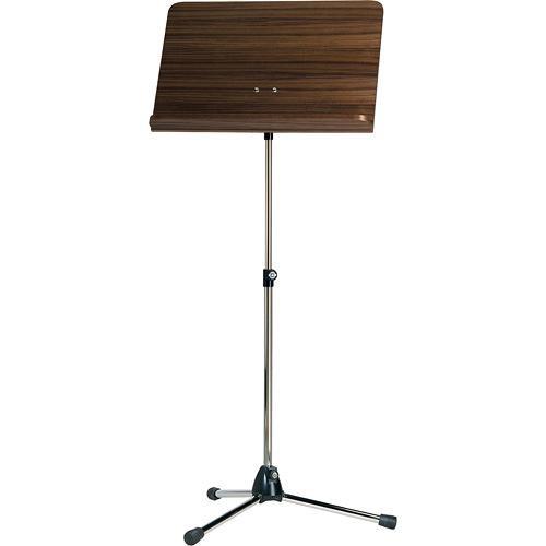 K&M 118/1 Orchestra Music Stand with Walnut Desk 11811-000-55