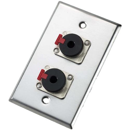 Neutrik 203P Single Gang Wallplate with Female Locking Jacks