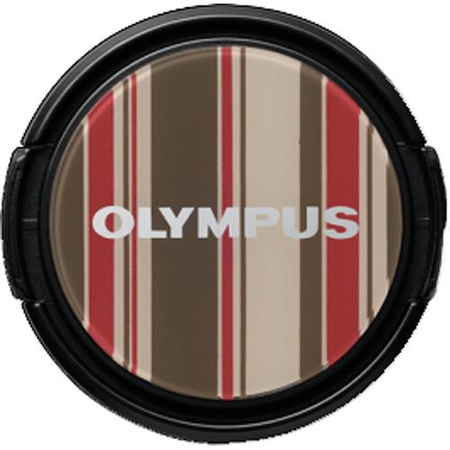 Olympus LC-37PR Brown Stripe Decorative Lens Cap V6540035W000, Olympus, LC-37PR, Brown, Stripe, Decorative, Lens, Cap, V6540035W000