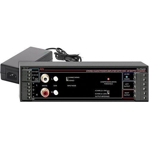 RDL RU-PA40D 40W Stereo Power Audio Amplifier RU-PA40D